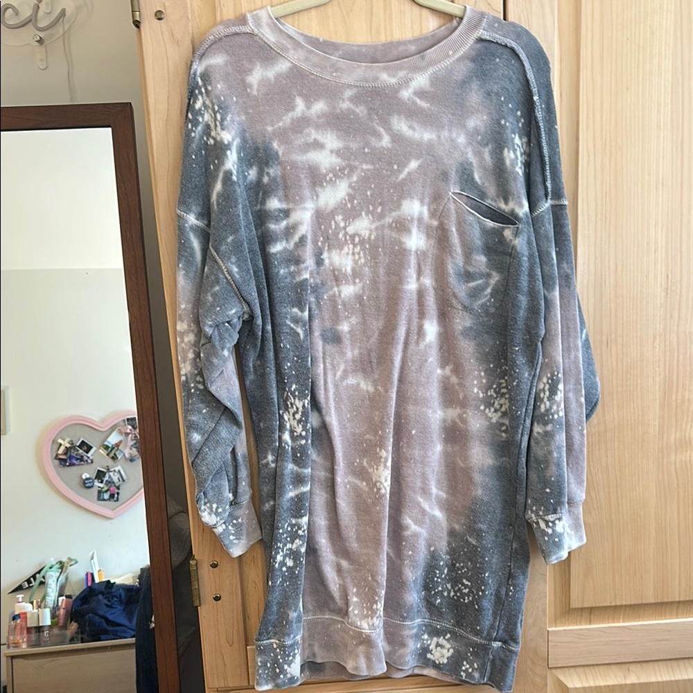 Tie-Dye Long Sleeve sweatShirt dress